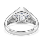 D'Joy - Moissanite Solitaire Ring in Rhodium Overlay Sterling Silver 2.80 Ct.