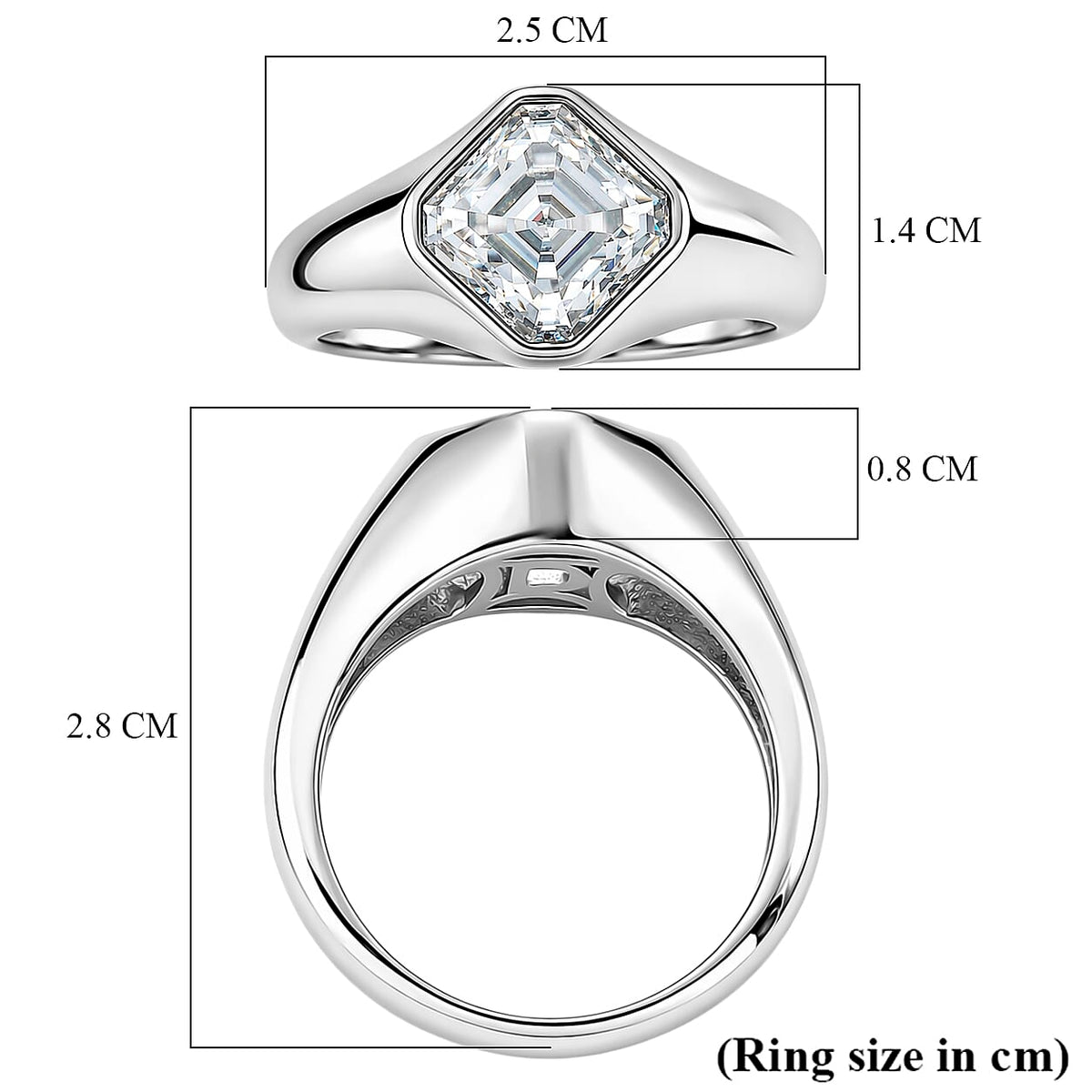 D'Joy - Moissanite Solitaire Ring in Rhodium Overlay Sterling Silver 2.80 Ct. 8556214 6