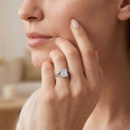 D'Joy GRA Certified Moissanite D-VVS1 Solitaire Ring in Rhodium Overlay Sterling Silver 1.00 Ct.