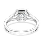 D'Joy GRA Certified Moissanite D-VVS1 Solitaire Ring in Rhodium Overlay Sterling Silver 1.00 Ct.