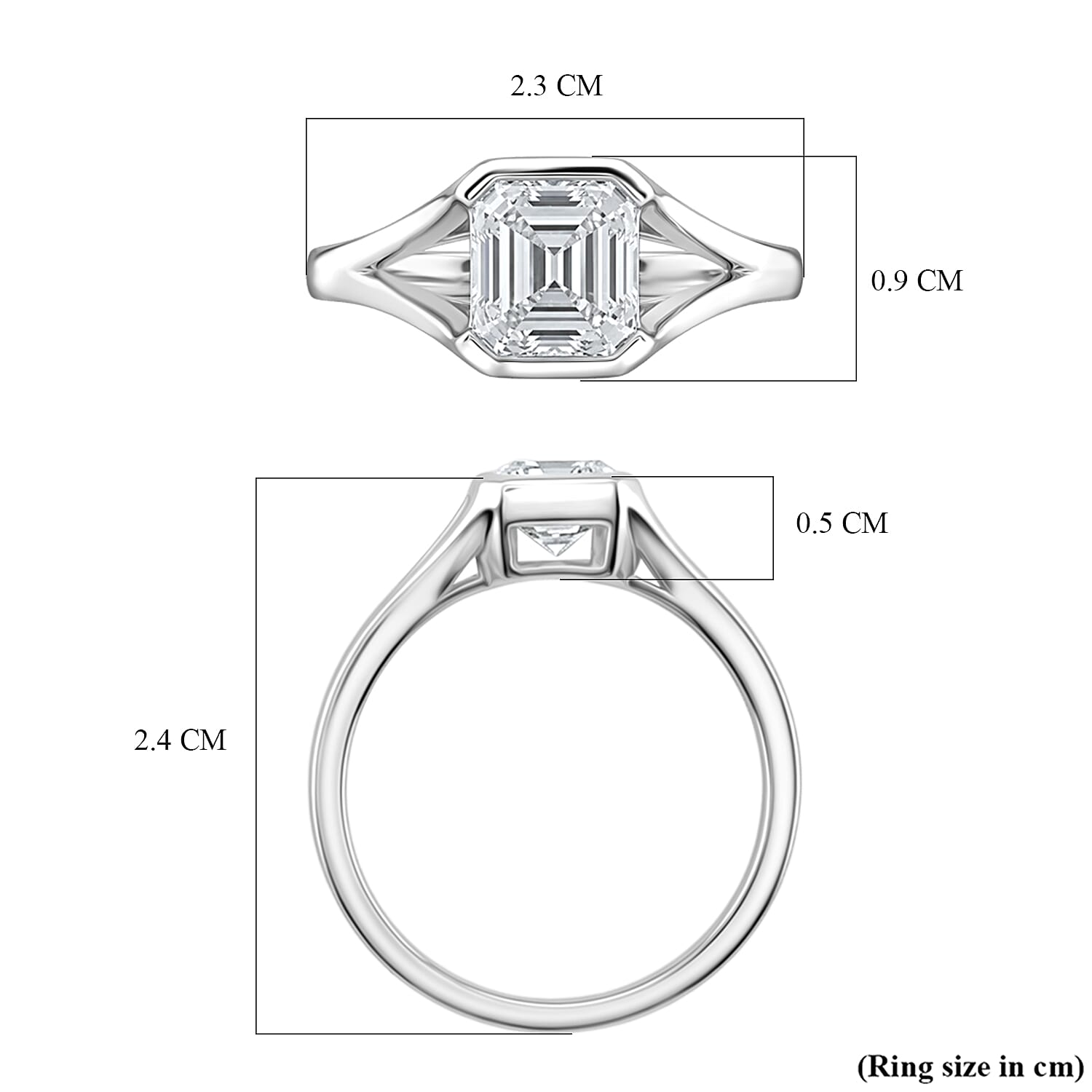 D'Joy - GRA Certified Moissanite D-VVS1 Solitaire Ring in Rhodium Overlay Sterling Silver 1.00 Ct. 8519644 6