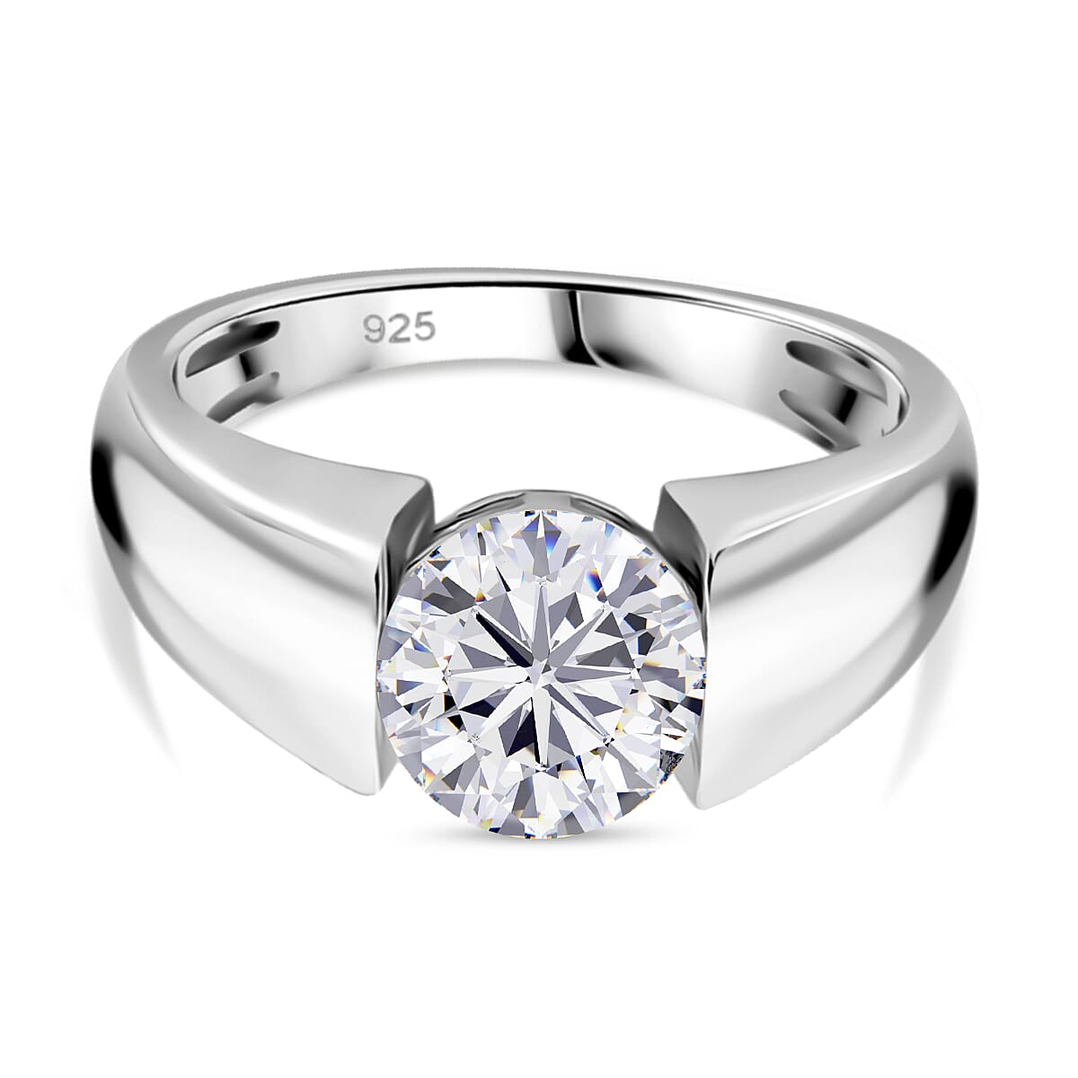 1.8 Ct. Moissanite Solitaire Ring in Rhodium Sterling Silver 8280089 0