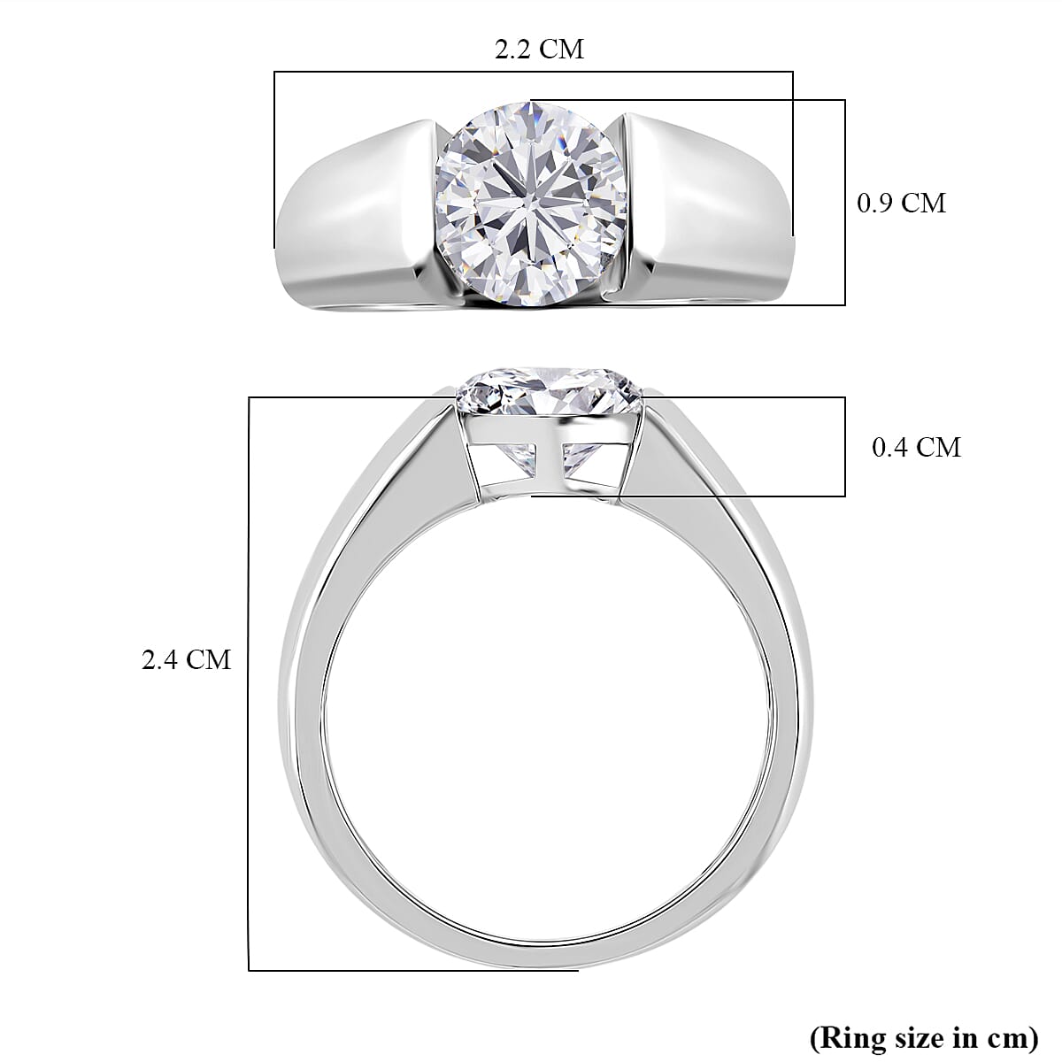 1.8 Ct. Moissanite Solitaire Ring in Rhodium Sterling Silver 8280089 6