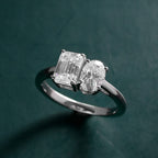 D'Joy Moissanite Ring in Rhodium Overlay Sterling Silver 1.84 Ct.
