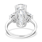 D'Joy - Moissanite Trilogy Ring in Rhodium Overlay Sterling Silver  7.00 Ct.