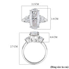 D'Joy - Moissanite Trilogy Ring in Rhodium Overlay Sterling Silver  7.00 Ct.