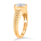 D'Joy Moissanite Solitaire Ring in Yellow Gold Plated Sterling Silver 2.00 Ct.