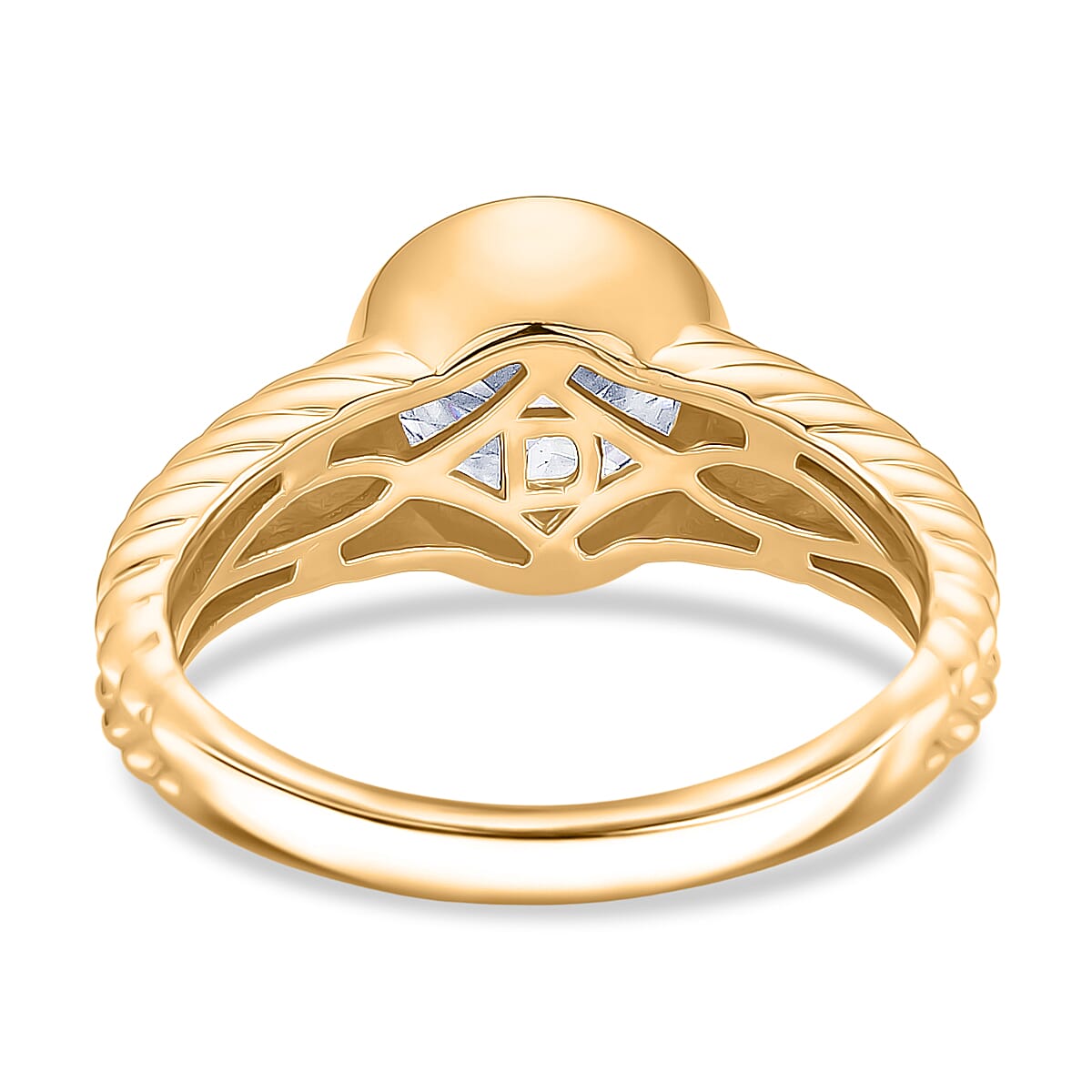 D'Joy Moissanite Solitaire Ring in Yellow Gold Plated Sterling Silver 1.91 Ct. V32520062 5