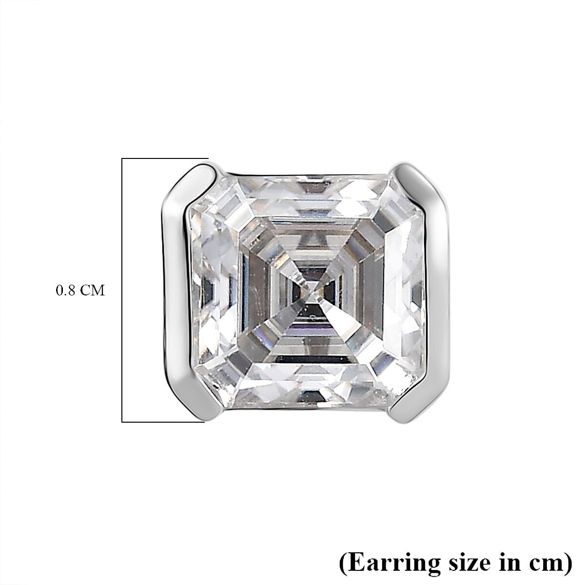 D'Joy Moissanite Octagon-Cut Solitaire Stud Earrings in Platinum Overlay Sterling Silver 3.78 Ct. 8252747 6