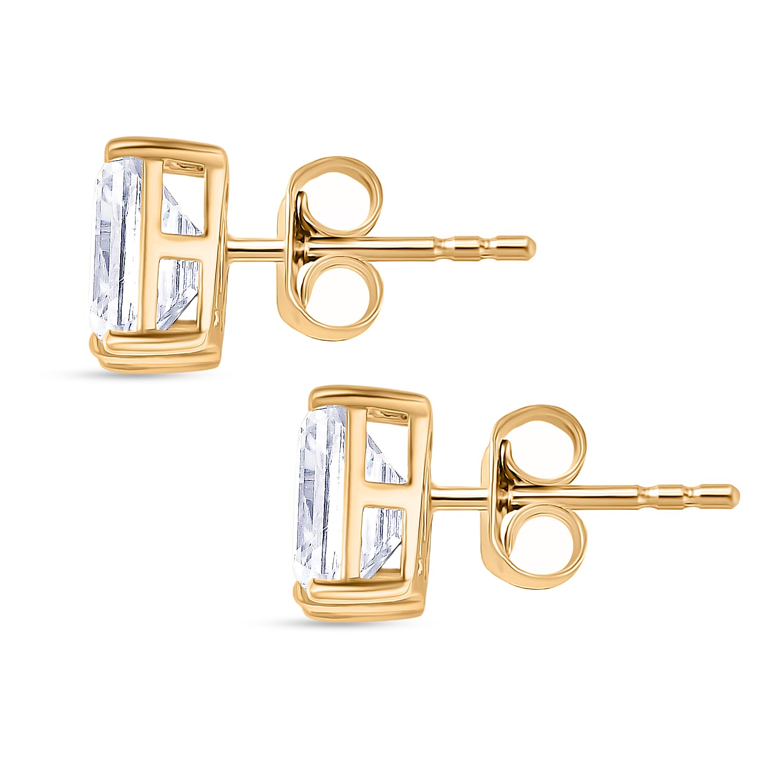 3.7 Ct. Moissanite Solitaire Stud earring in Yellow Gold Sterling Silver 8286608 4