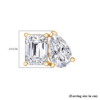 DESIGNER INSPIRED - TOI et MOI Inspired  D'Joy Moissanite Solitaire Stud Push Post Earring in Yellow Gold Plated Sterling Silver 3.71 Ct.