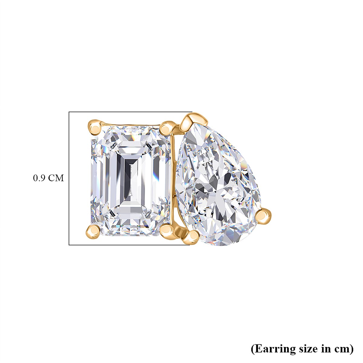 3.7 Ct. Moissanite Solitaire Stud earring in Yellow Gold Sterling Silver 8286608 5
