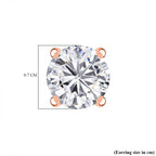 Moissanite Solitaire Stud Push Post Earring in 18K Vermeil Rose Gold Plated Sterling Silver 2.42 Ct.