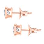 D'Joy Moissanite Solitaire Stud Push Post Earring in 18K Vermeil Rose Gold Plated Sterling Silver 1.19 Ct.