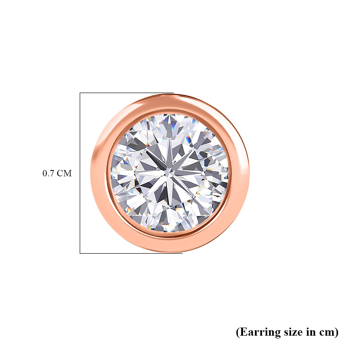 1.2 Ct. Moissanite Solitaire Stud earring in 18K Vermeil Rose Gold Over Sterling Silver 8306437 5