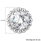 D'Joy Moissanite Solitaire Stud Push Post Earring in Platinum Overlay Sterling Silver 1.53 Ct.