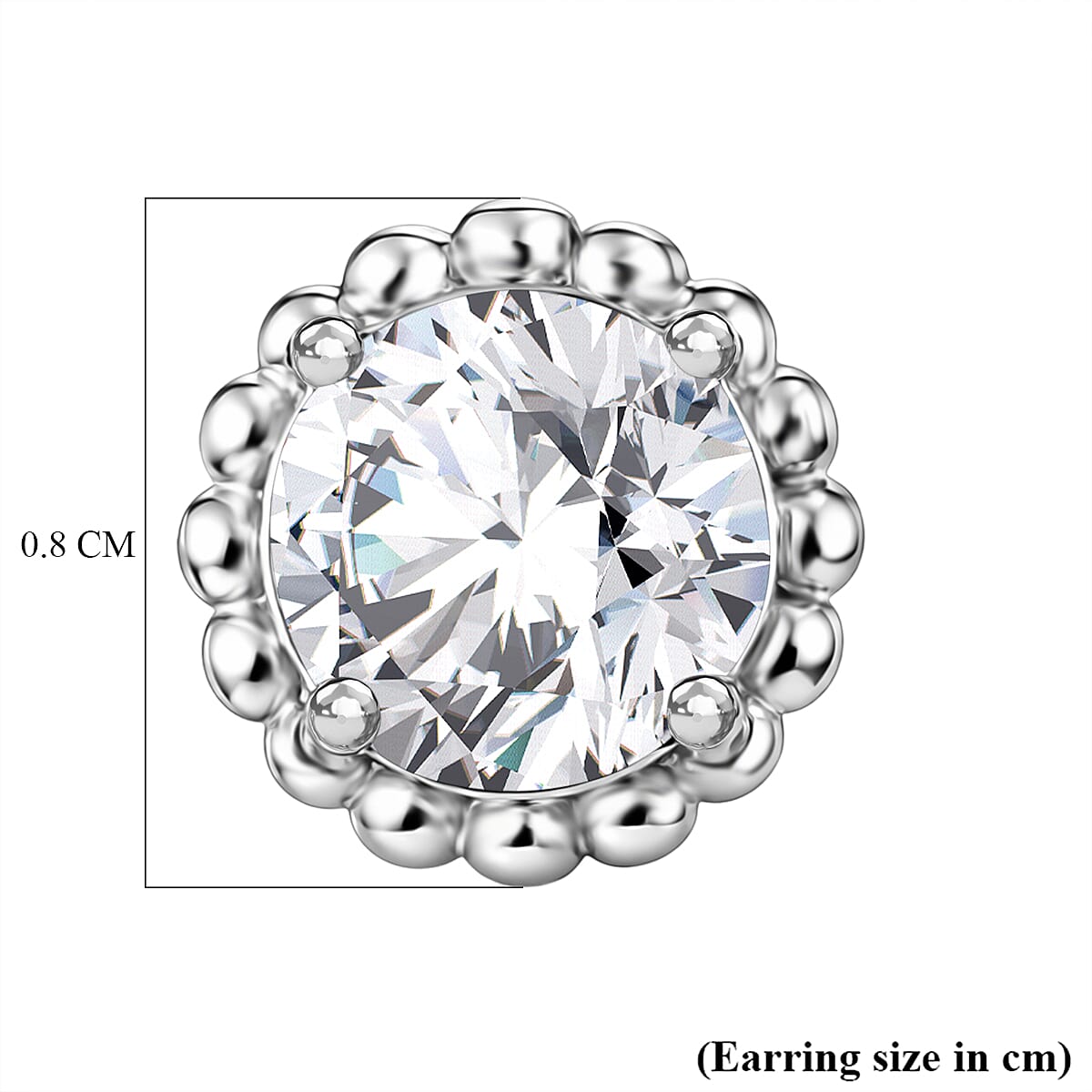 D'Joy Moissanite Solitaire Stud Push Post Earring in Platinum Overlay Sterling Silver 1.53 Ct. 8421905 5