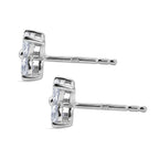 D'Joy - Moissanite Floral Push Post Earring in Platinum Overlay Sterling Silver