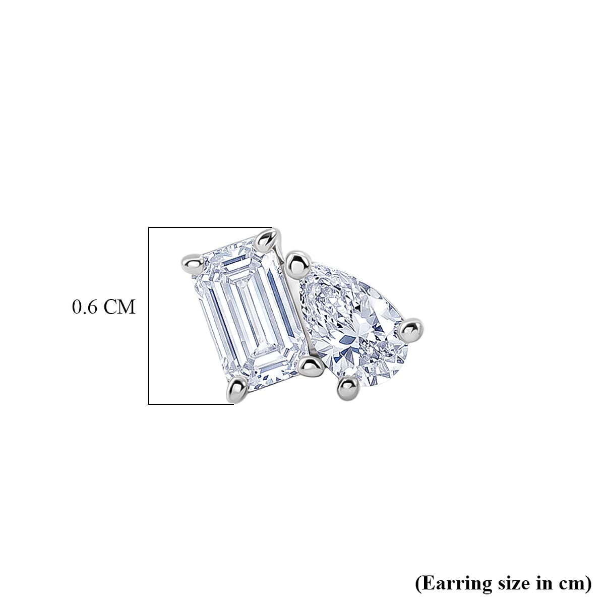 D'Joy - Moissanite Toi-et-Moi Push Post Earring in Platinum Overlay Sterling Silver V32638521 5