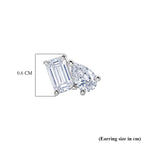 D'Joy - Moissanite Toi-et-Moi Push Post Earring in Platinum Overlay Sterling Silver