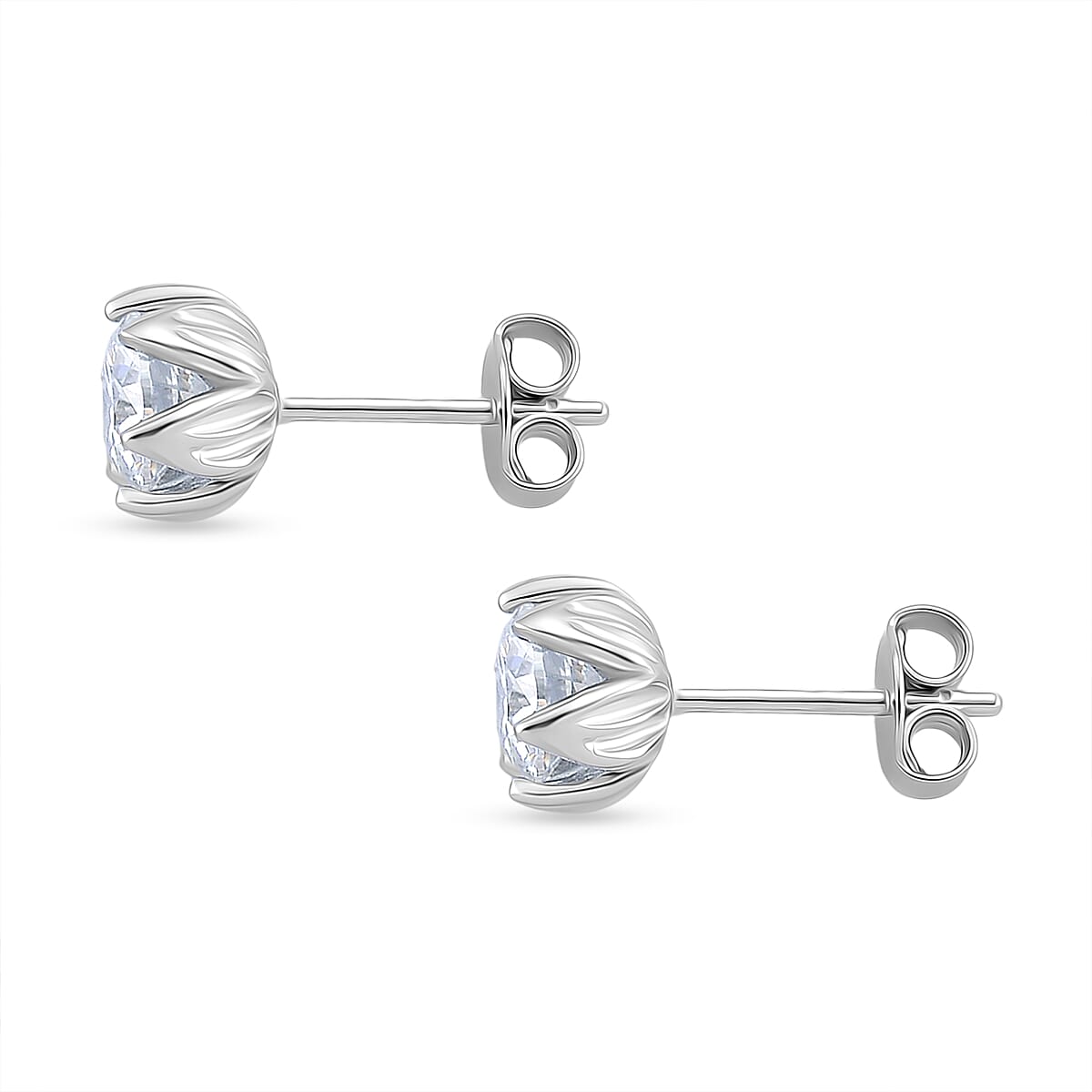 1.5 Ct. Moissanite Solitaire earring in Rhodium Sterling Silver 8266067 3
