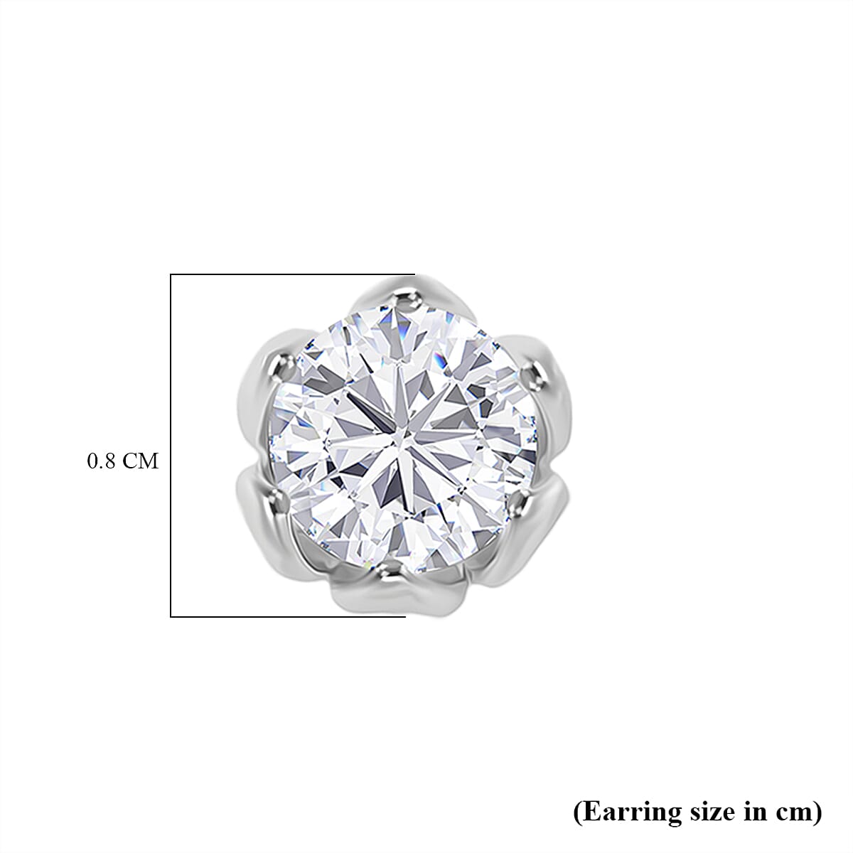1.5 Ct. Moissanite Solitaire earring in Rhodium Sterling Silver 8266067 5