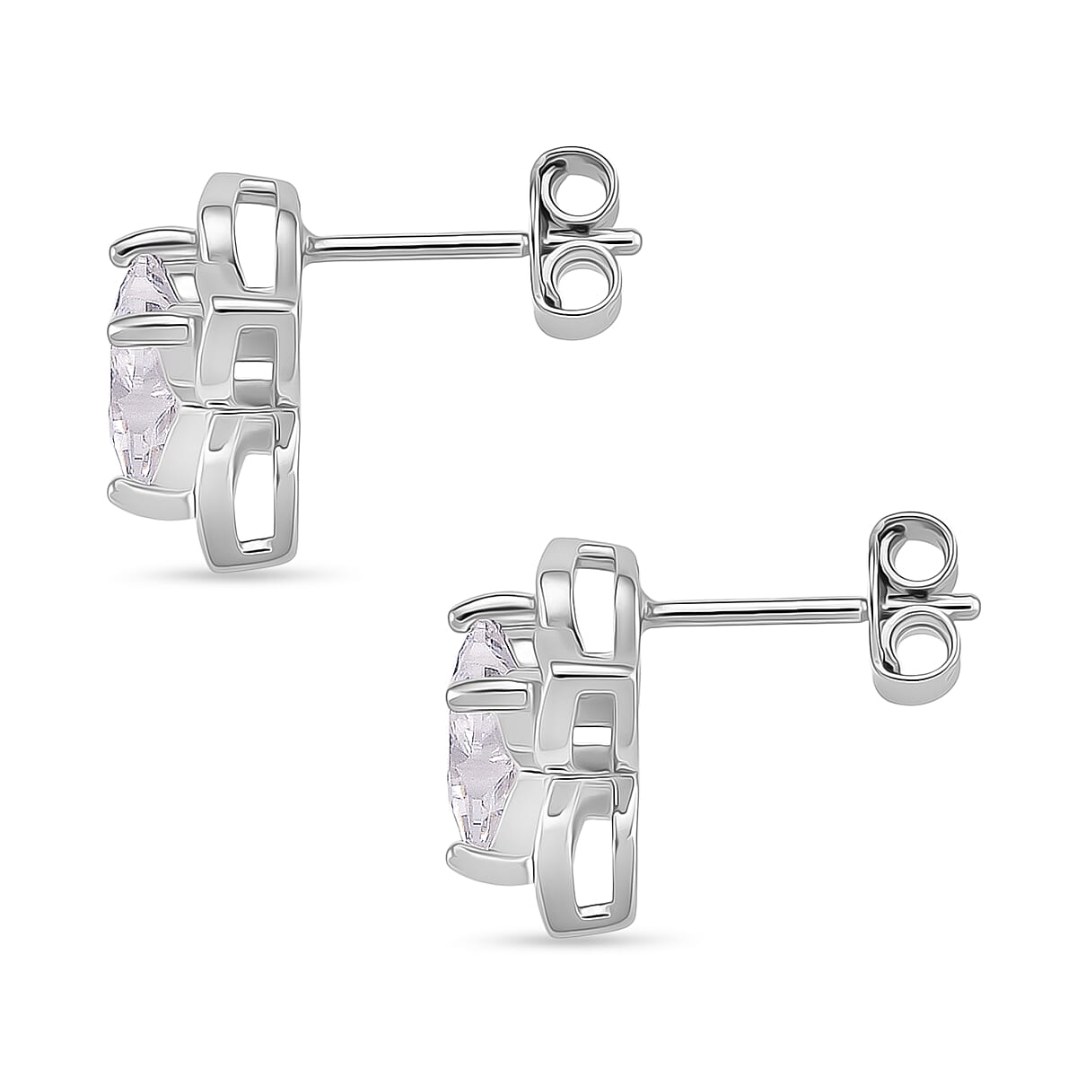 3 Ct. Moissanite Solitaire earring in Rhodium Sterling Silver 8274350 4
