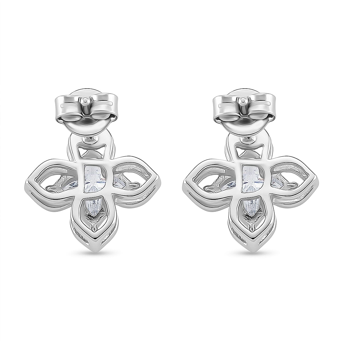 3 Ct. Moissanite Solitaire earring in Rhodium Sterling Silver 8274350 5