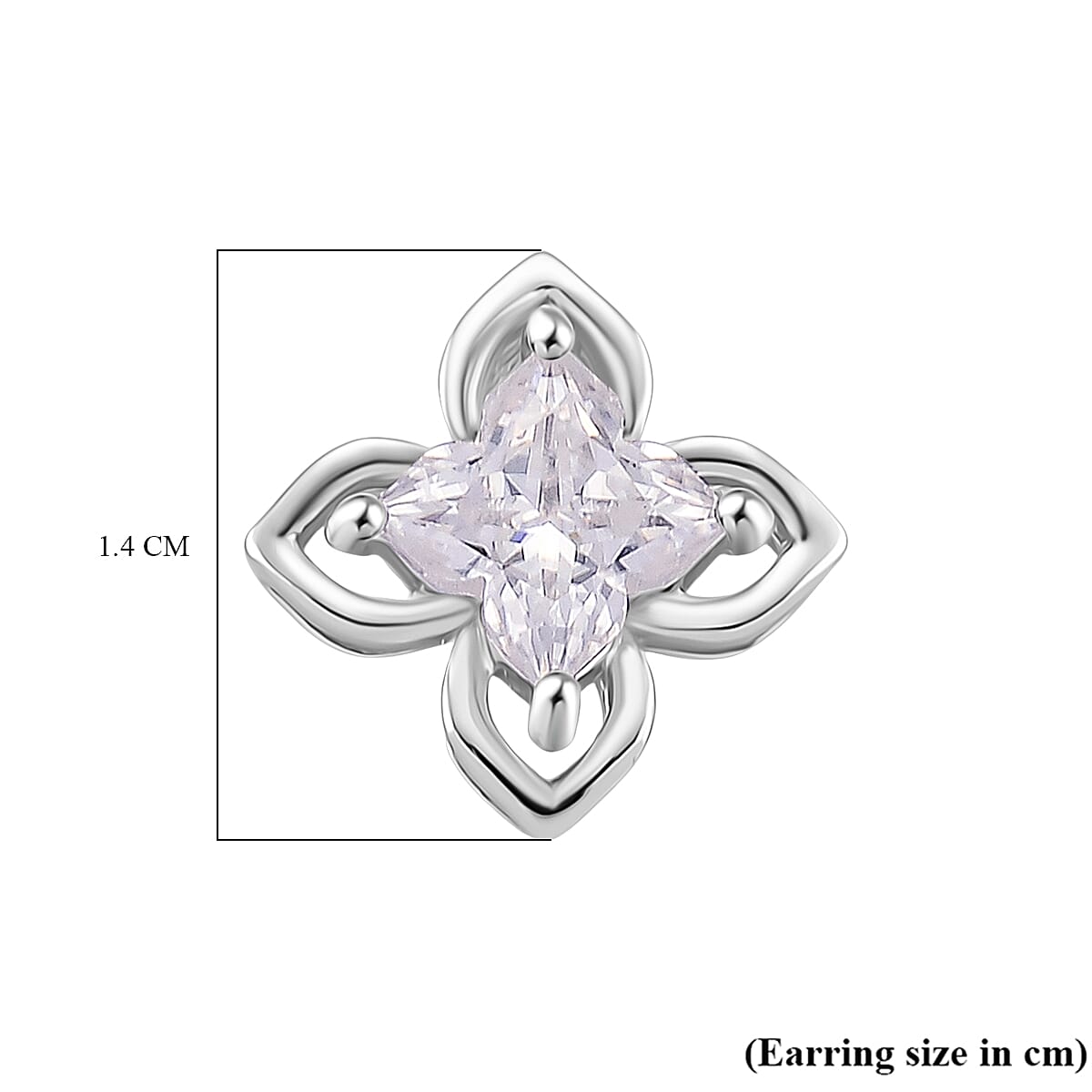 3 Ct. Moissanite Solitaire earring in Rhodium Sterling Silver 8274350 6