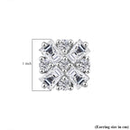 D'Joy Moissanite Solitaire Stud Push Post Earring in Rhodium Overlay Sterling Silver 1.90 Ct.