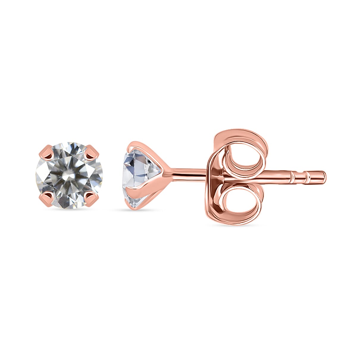 Moissanite Solitaire;Stud earring in 925 White Silver 8354208 0