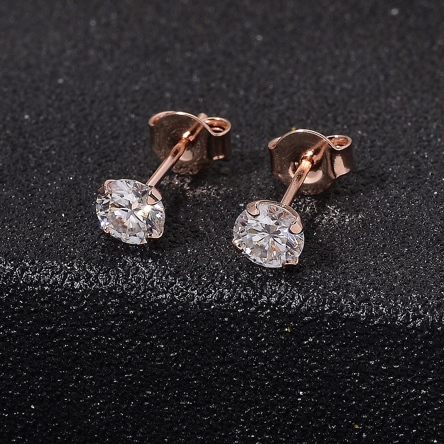Moissanite Solitaire;Stud earring in 925 White Silver 8354208 2