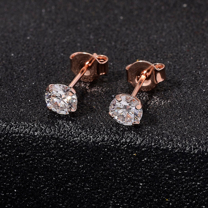 Moissanite Solitaire;Stud earring in 925 White Silver 8354208 2
