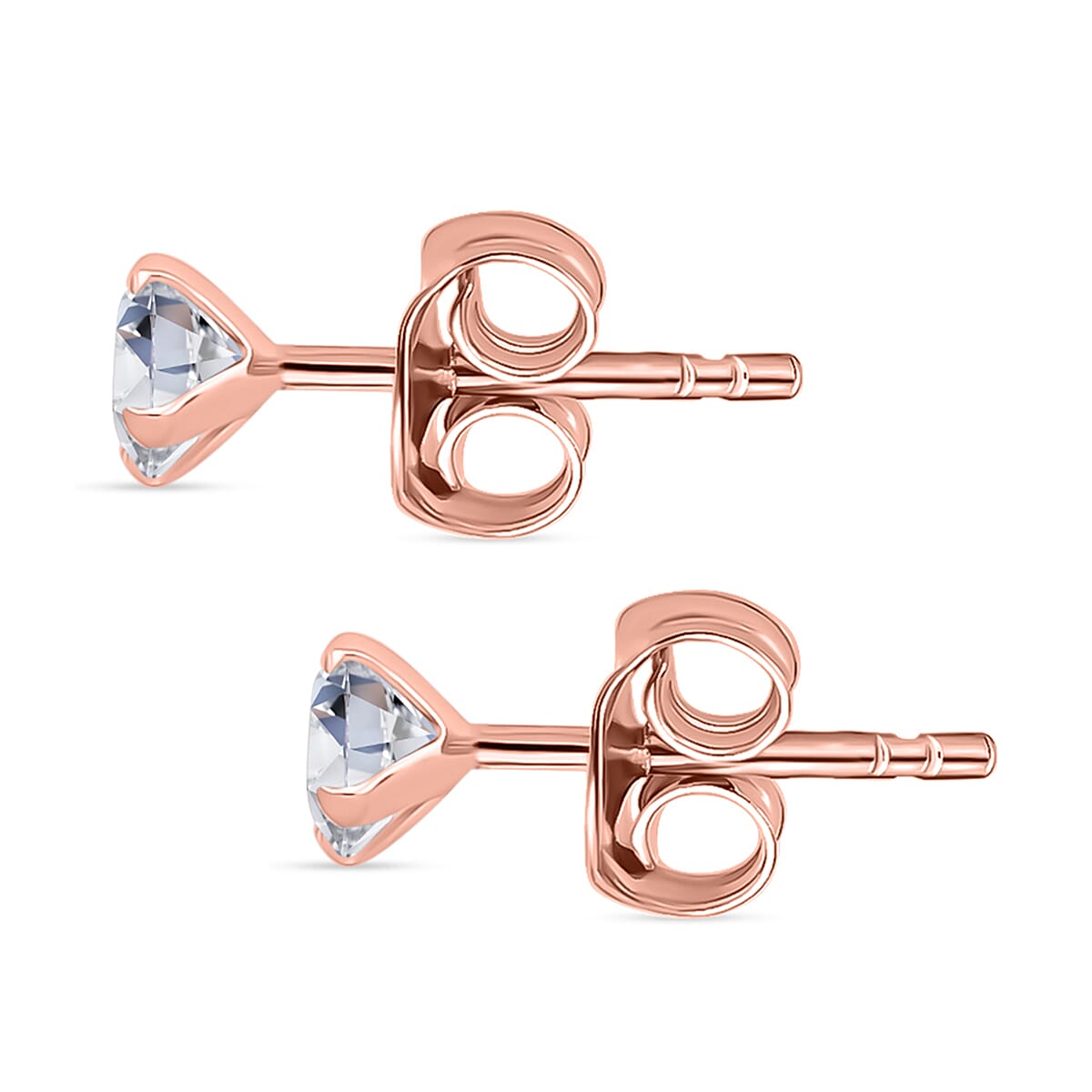 Moissanite Solitaire;Stud earring in 925 White Silver 8354208 4