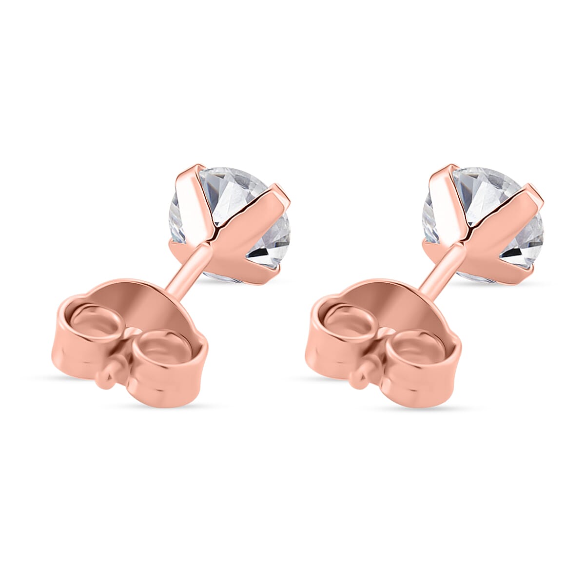 Moissanite Solitaire;Stud earring in 925 White Silver 8354208 5