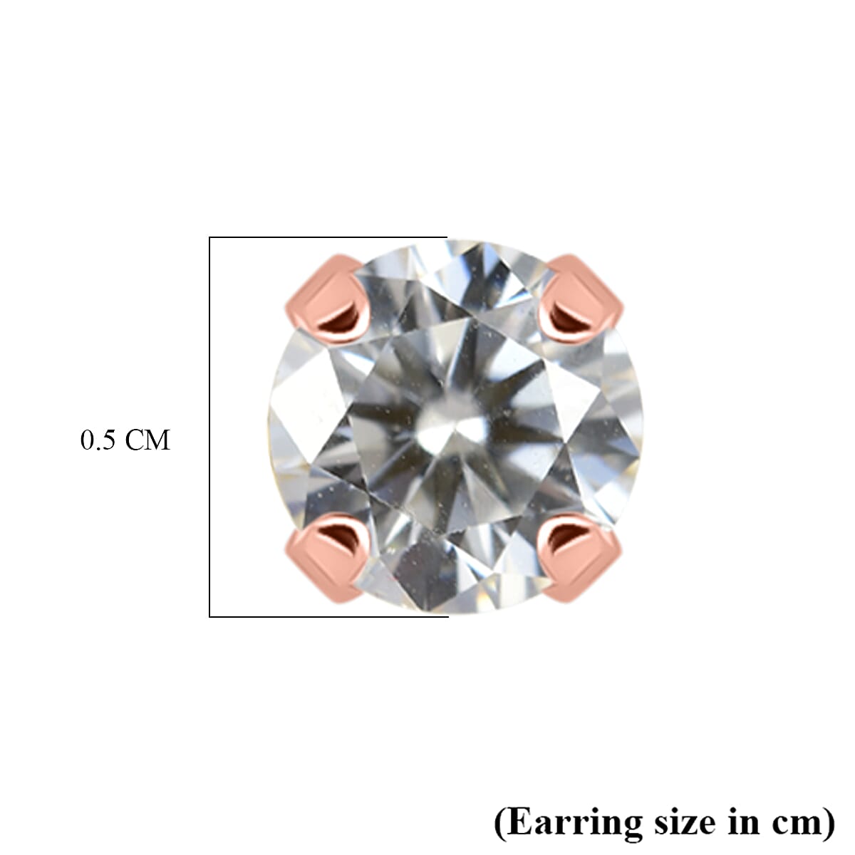 Moissanite Solitaire;Stud earring in 925 White Silver 8354208 6