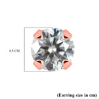 D'Joy Moissanite Solitaire Stud Push Post Earring in Rose Gold Plated Sterling Silver