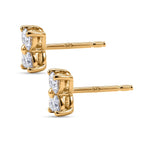 D'Joy - Moissanite Floral Push Post Earring in Yellow Gold Plated Sterling Silver