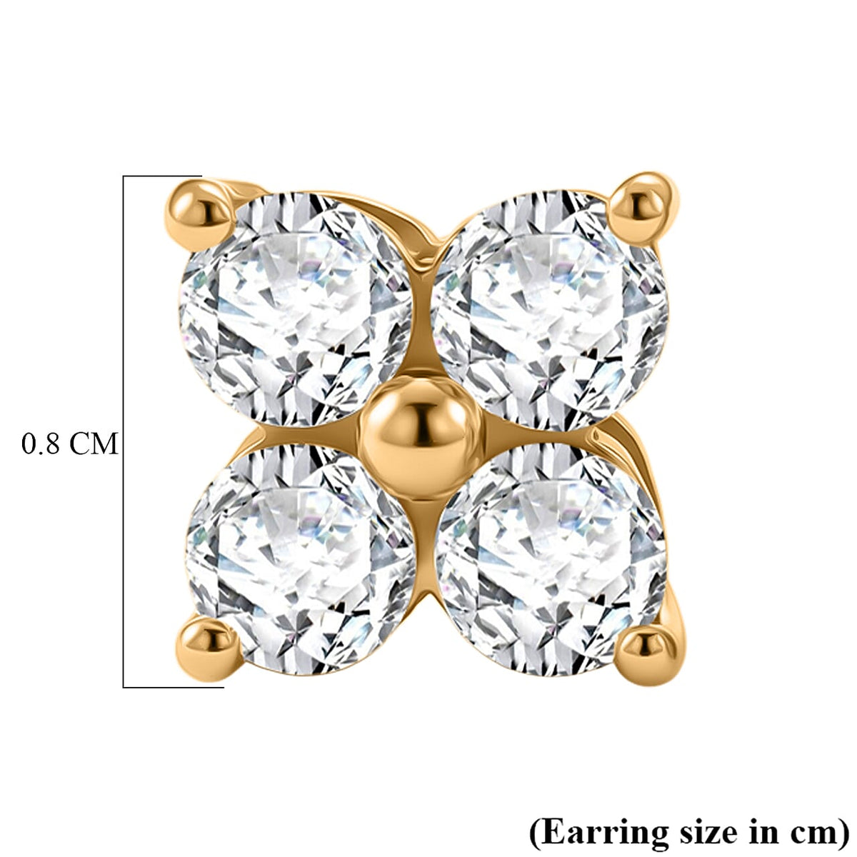 D'Joy - Moissanite Floral Push Post Earring in Yellow Gold Plated Sterling Silver V32580013 5