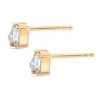 D'Joy - Moissanite Toi-et-Moi Push Post Earring in Yellow Gold Plated Sterling Silver