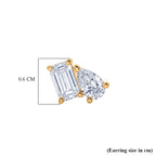 D'Joy - Moissanite Toi-et-Moi Push Post Earring in Yellow Gold Plated Sterling Silver