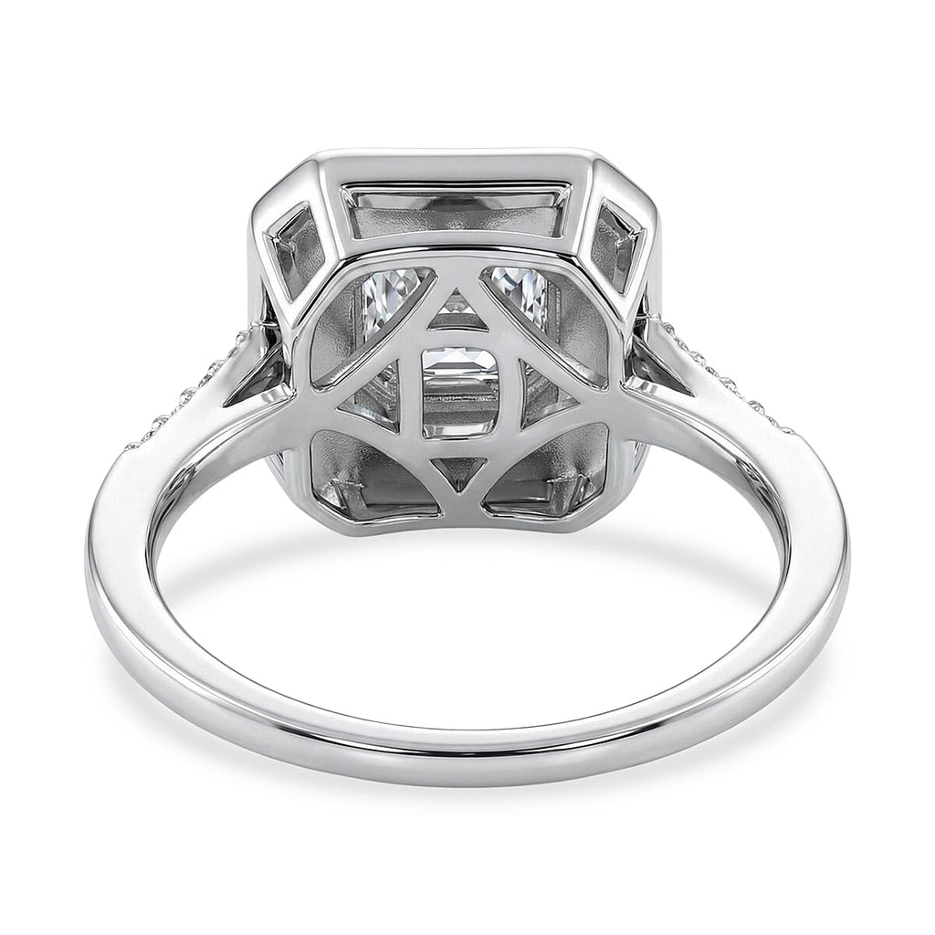 D'Joy Moissanite and Boots Black Jade Solitaire Ring in Rhodium Overlay Sterling Silver 3.45 Ct.