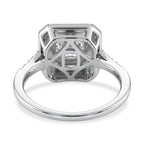 D'Joy Moissanite and Boots Black Jade Solitaire Ring in Rhodium Overlay Sterling Silver 3.45 Ct.