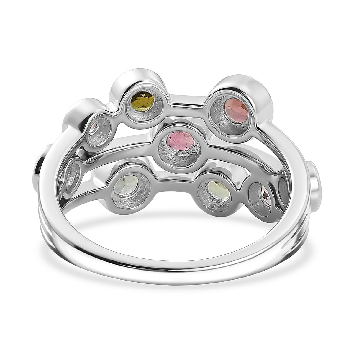 Multi-Tourmaline Bubble Ring in Rhodium Overlay Sterling Silver 1.73 Ct. V32535197 5