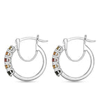 D'Joy - Multi-Tourmaline Earring with Clasp in Platinum Overlay Sterling Silver 1.15 Ct.
