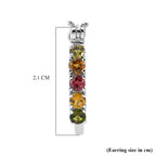 D'Joy - Multi-Tourmaline Earring with Clasp in Platinum Overlay Sterling Silver 1.15 Ct.