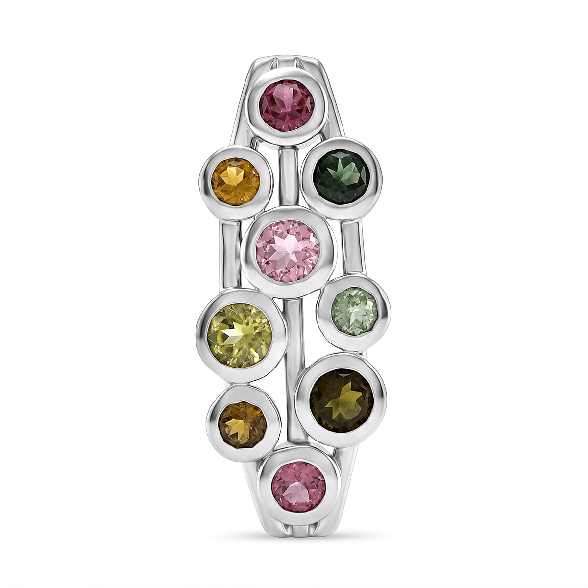 D'Joy - Multi-Tourmaline Pendant in Rhodium Overlay Sterling Silver  1.75 Ct. 8547652 0