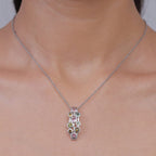 D'Joy - Multi-Tourmaline Pendant in Rhodium Overlay Sterling Silver  1.75 Ct.