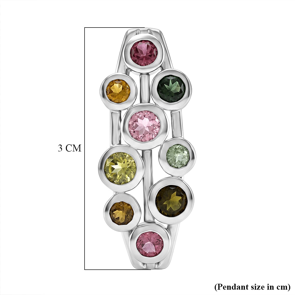 D'Joy - Multi-Tourmaline Pendant in Rhodium Overlay Sterling Silver  1.75 Ct. 8547652 6