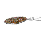 D'Joy - Multi-Tourmaline Cluster Pendant with Chain (Size 20) in Rhodium Overlay Sterling Silver 4.28 Ct.